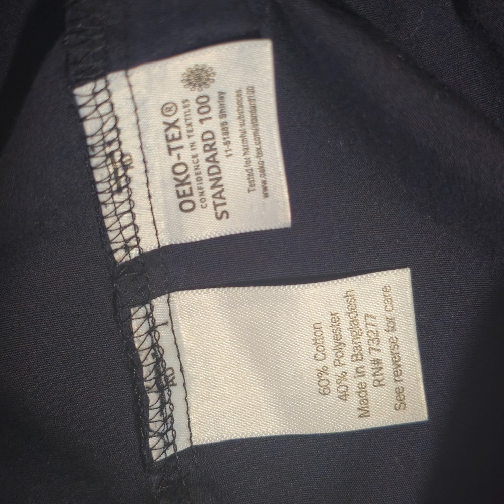 Croft & Barrow Button Down Shirt Mens XL Black Cotton Oeko Tex Chest Pocket - Picture 7 of 11